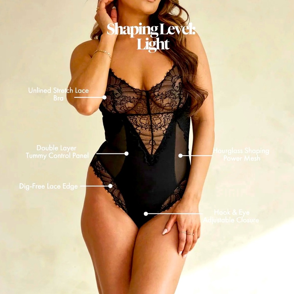 Pinsy Smoothing Lace Shapewear Bodysuit